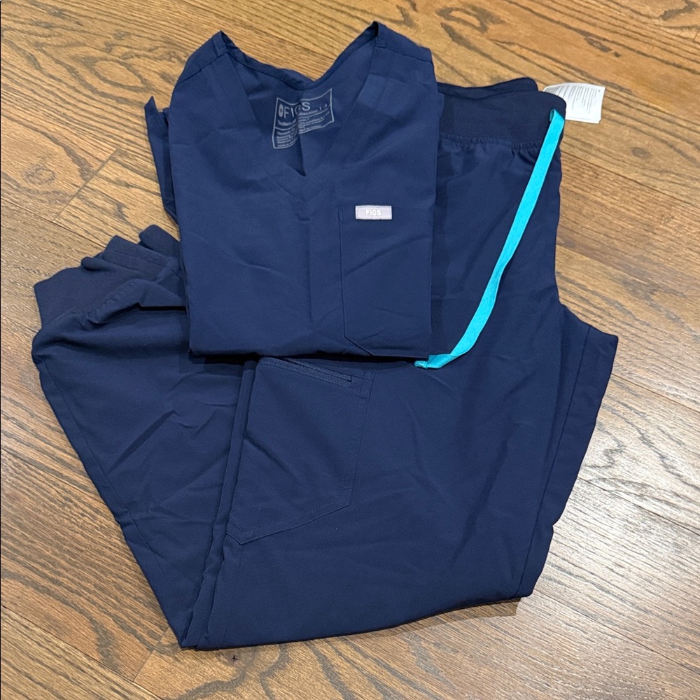 3 pair of Figs Navy Blue Scrub Sets